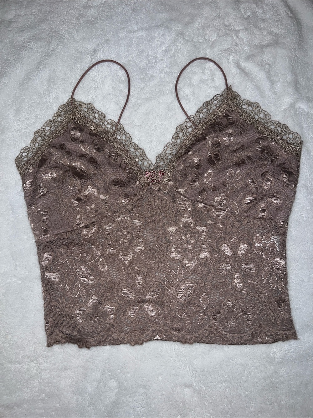 Light Brown Lace Tank Top
